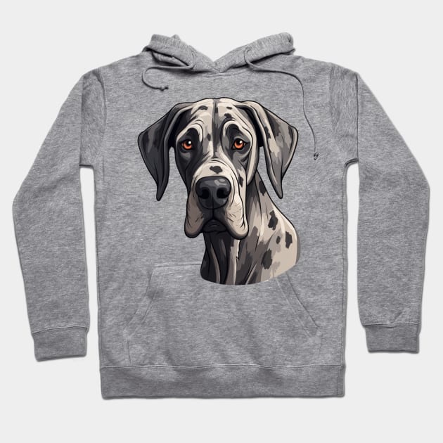 Great Dane Face Hoodie by JunkyDotCom